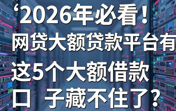2026年必看!网贷大额贷款平台有哪些?这5个大额借款5000口子藏不住了