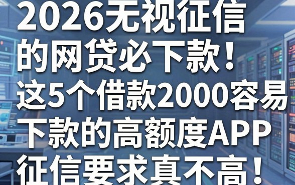 2026无视征信的网贷必下款!这5个借款2000容易下款的高额度APP,征信要求真不高