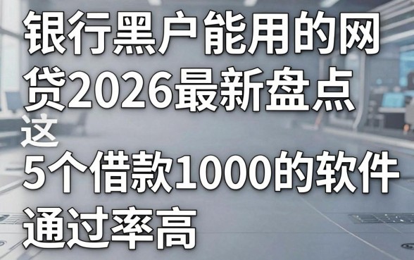 银行黑户能用的网贷2026最新盘点,这5个借款1000的软件通过率高