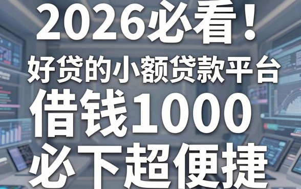 2026必看!这五个好贷的小额贷款平台,借钱1000必下超便捷