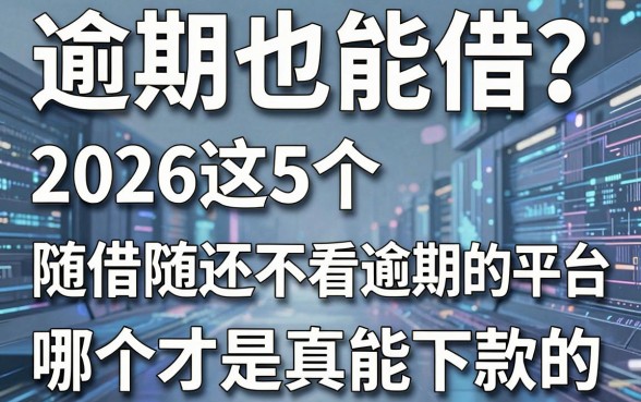 逾期也能借?2026这5个随借随还不看逾期的平台,哪个才是真能下款的!
