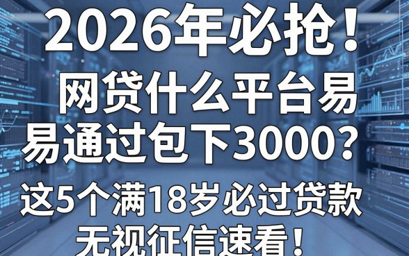 2026年必抢!网贷什么平台易通过包下3000?这5个满18岁必过贷款无视征信速看