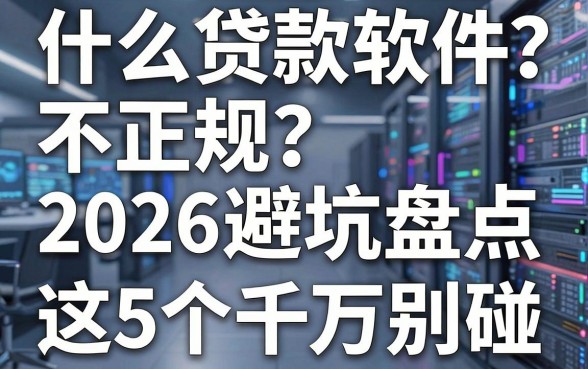 什么贷款软件不正规?2026避坑盘点,这5个千万别碰!