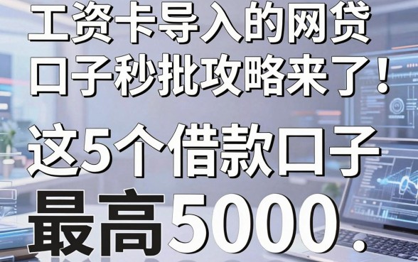 工资卡导入的网贷口子秒批攻略来了!这5个借款口子最高5000