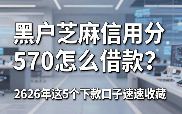 黑户芝麻信用分570怎么借款?2026年这5个下款口子速速收藏!