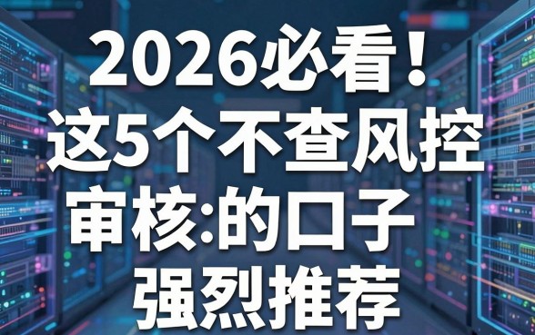 2026必看!这5个不查风控审核的口子强烈推荐