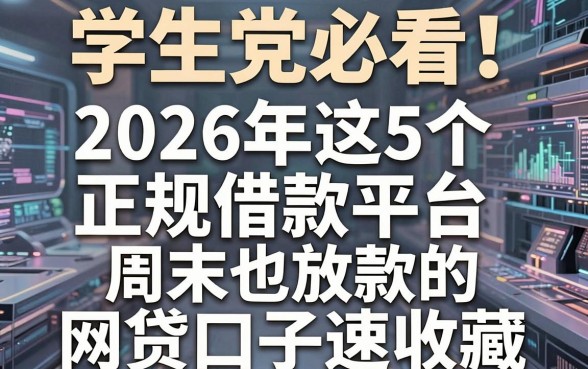 学生党必看！2026年这5个正规借款平台，周末也放款的网贷口子速收藏