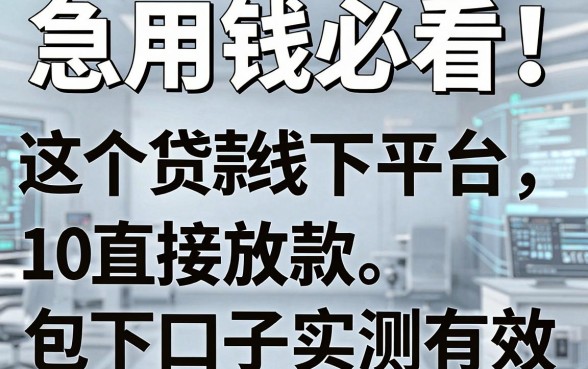 急用钱必看!这5个贷款线下平台直接放款,1000元包下口子实测有效