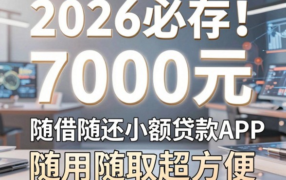 2026必存!实测5个7000元随借随还小额贷款APP,随用随取超方便
