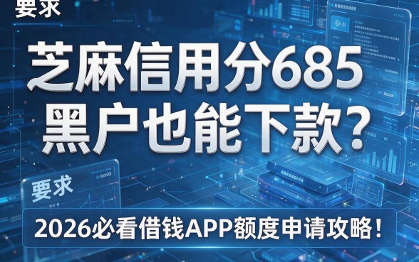 芝麻信用分685黑户也能下款？2026必看借钱APP额度申请攻略