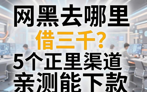 网黑去哪里借三千?这5个正规渠道亲测能下款!
