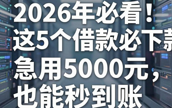 2026年必看!这5个借款必下款的口子,急用5000元也能秒到账