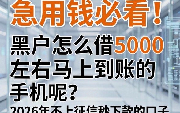 急用钱必看!黑户怎么借5000左右马上到账的手机呢?盘点5个2026年不上征信秒下款的口子