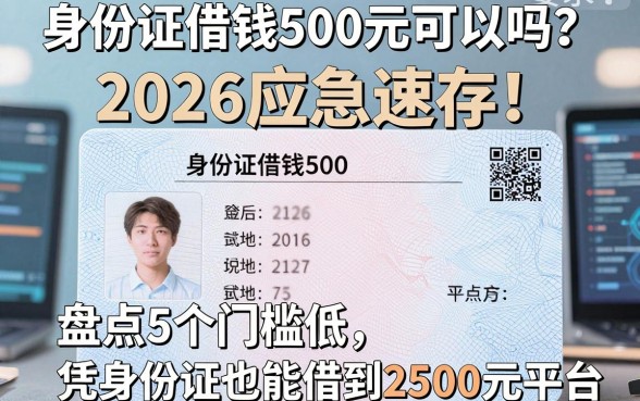 身份证借钱500元可以吗?2026应急速存!盘点5个门槛低、凭身份证也能借到2500元的平台