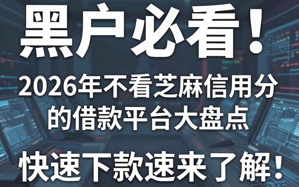 黑户必看!2026年不看芝麻信用分的借款平台大盘点,快速下款速来了解!