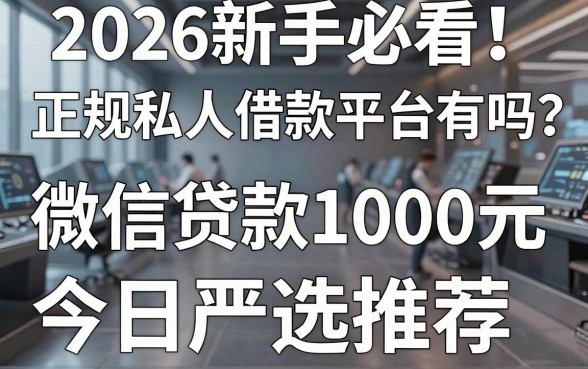 2026新手必看!正规私人借款平台有吗?微信贷款1000元今日严选推荐