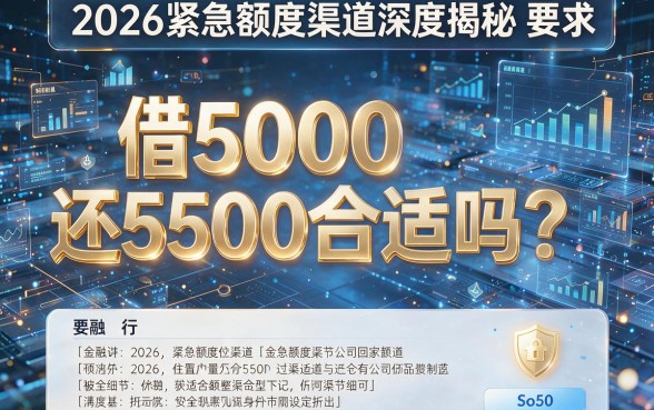 借5000还5500合适吗？2026紧急额度渠道深度揭秘！