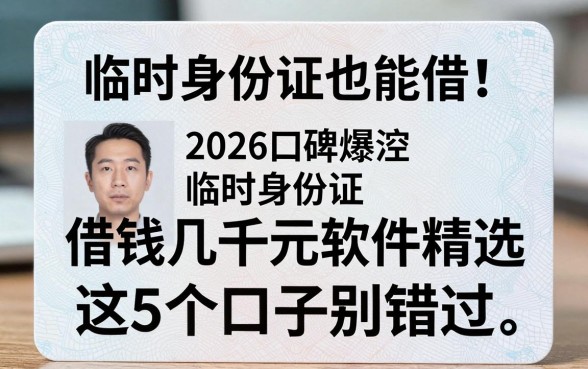 临时身份证也能借！2026口碑爆款临时身份证借钱几千元软件精选，这5个口子别错过
