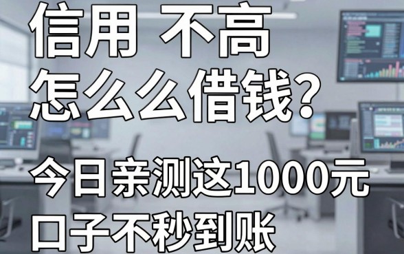 信用不高怎么借钱？5个不麻烦操作，今日亲测这1000元口子秒到账