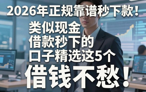 2026年正规靠谱秒下款！类似现金借款秒下的口子精选这5个，借钱不愁！