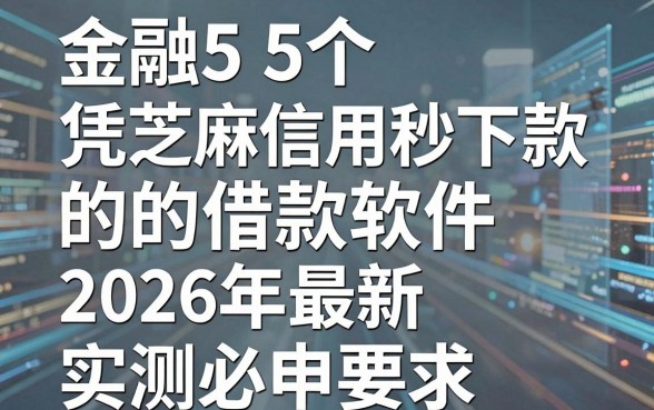 5个凭芝麻信用秒下款的借款软件,2026年最新实测必申