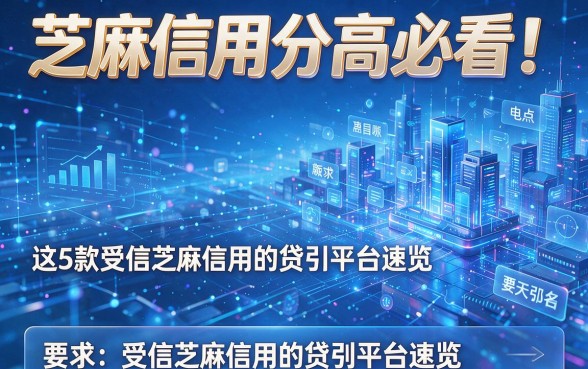 芝麻信用分高必看!这5款受信芝麻信用的贷款平台速览