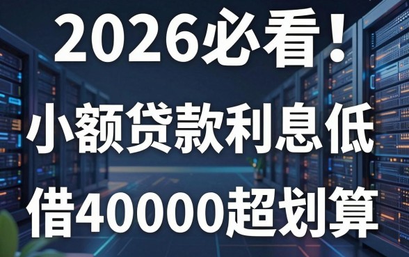 2026必看!这5个小额贷款利息低app,借40000超划算