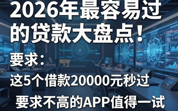 2026年最容易过的贷款大盘点!这5个借款20000元秒过、要求不高的APP值得一试