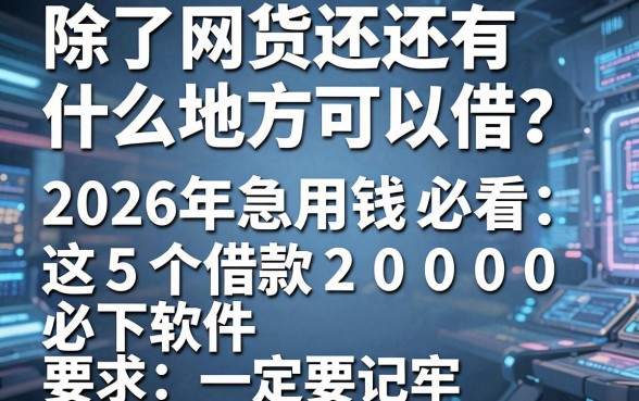 除了网贷还有什么地方可以借?2026年急用钱必看:这5个借款2000必下软件一定要记牢