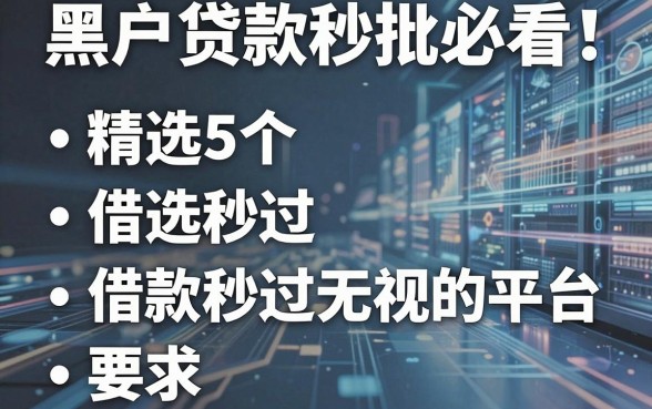 黑户贷款秒批必看!精选5个借款秒过无视的平台