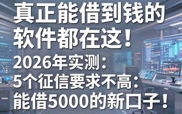 真正能借到钱的软件都在这!2026年实测5个征信要求不高、能借5000的新口子