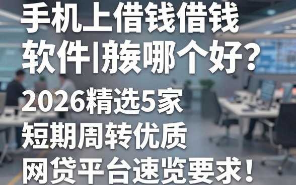 手机网上借钱软件哪个好?2026精选5家短期周转优质网贷平台速览