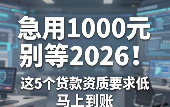 急用1000元别等2026!这5个贷款平台资质要求低,马上到账