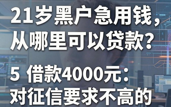 21岁黑户急用钱从哪里可以贷款?这5个借款4000元对征信要求不高的APP口碑真实