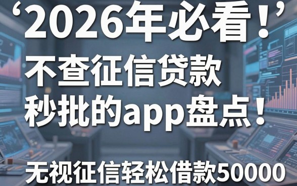 2026年必看!5个不查征信贷款秒批的app盘点,无视征信轻松借款50000