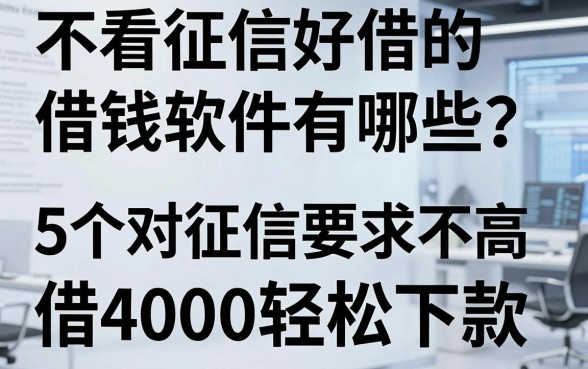 不看征信好借的借钱软件有哪些?这5个对征信要求不高,借4000轻松下款