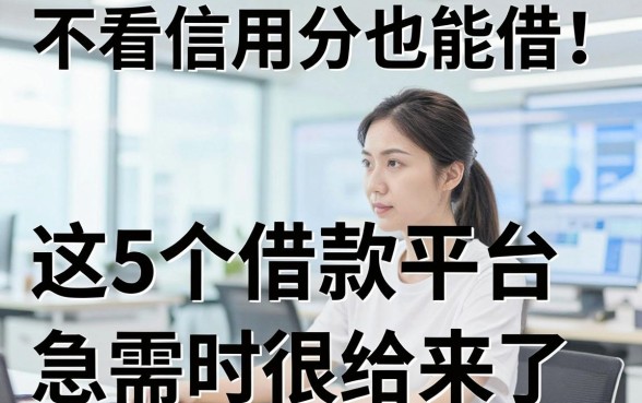 不看信用分也能借!这5个借款平台急需时很给力,详细盘点来了!