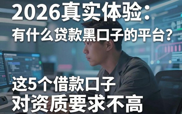 2026真实体验：有什么贷款黑口子的平台？这5个借款口子对资质要求不高