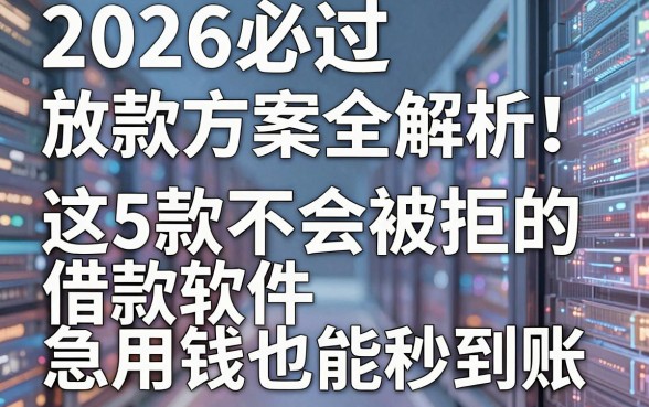 2026必过放款方案全解析!这5款不会被拒的借款软件,急用钱也能秒到账