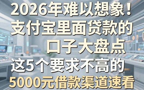 2026年难以想象!支付宝里面贷款的口子大盘点,这5个要求不高的5000元借款渠道速看