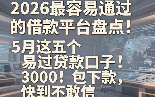 2026最容易通过的借款平台盘点!5月这五个易过贷款口子,3000包下款快到不敢信!