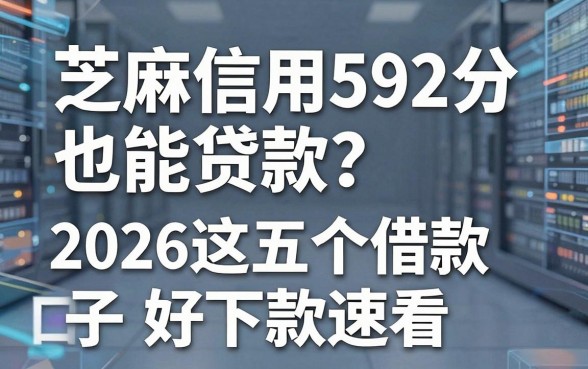 芝麻信用592分也能贷款?2026这五个借款口子好下款速看
