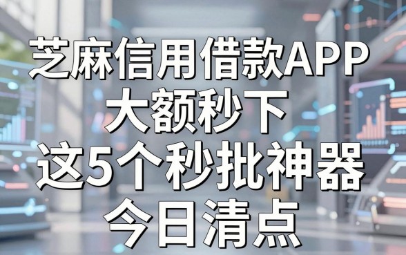 芝麻信用借款APP大额秒下，这5个秒批神器今日清点！