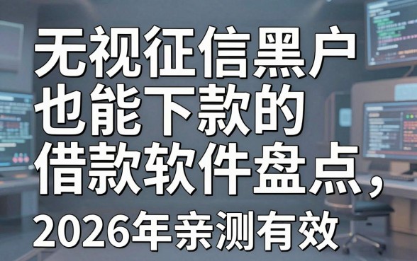 无视征信黑户也能下款的借款软件盘点,2026年亲测有效!