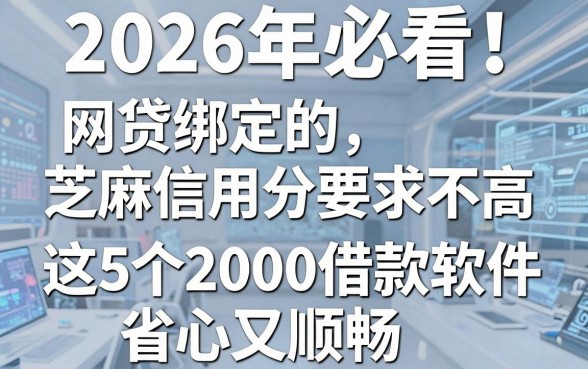 2026年必看！网贷绑定的芝麻信用分要求不高，这5个2000借款软件省心又顺畅