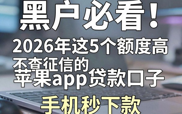 黑户必看！2026年这5个额度高不查征信的苹果app贷款口子，手机秒下款