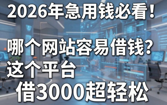 2026年急用钱必看！哪个网站容易借钱？这5个平台借3000超轻松