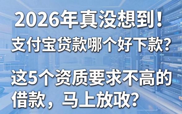 2026年真没想到!支付宝贷款哪个好下款?这5个资质要求不高的借款app,马上放款!