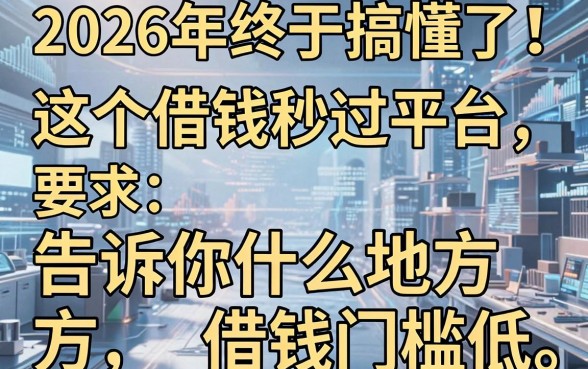2026年终于搞懂了！这5个借钱秒过平台，告诉你什么地方借钱门槛低