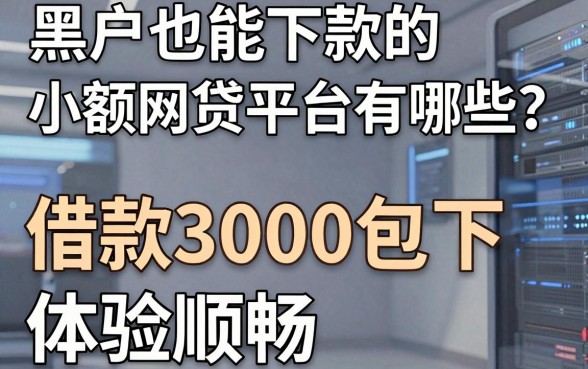黑户也能下款的小额网贷平台有哪些？这几家借款3000包下、体验顺畅